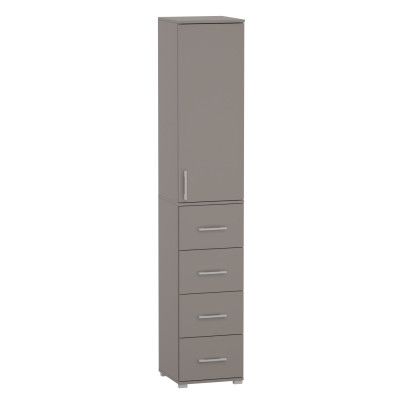 Szafa Biurowa na Ubrania P-4SDR z Szufladami i Drążkiem Wąska Wysoka 215 cm - Szerokość: 50 cm - Głębokość: 53 cm - Rodzaj frontów: Mat - Rodzaj zamknięcia: Bez zamka - Kolor: Szary Arktyczny - Kolor uchwytów: Uchwyty srebrne 2