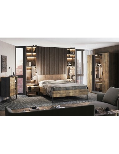 Łóżko Metalowe Quadro Modern Loft 160 cm Miękki Zagłówek - 6