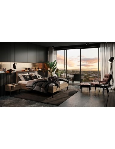 Łóżko Metalowe Quadro Modern Loft 180 cm Miękki Zagłówek - 4 Łóżko Metalowe Quadro Modern Loft 180 cm Miękki Zagłówek - 4