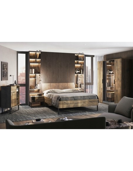 Łóżko Metalowe Quadro Modern Loft 180 cm Miękki Zagłówek - 6