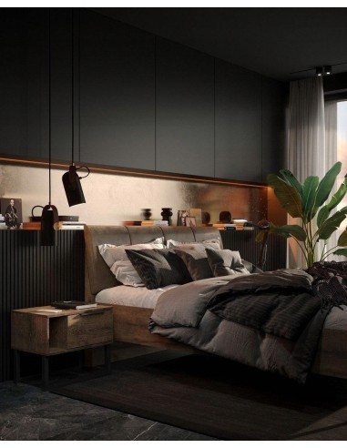 Łóżko Metalowe Quadro Modern Loft 180 cm Miękki Zagłówek - 7 Łóżko Metalowe Quadro Modern Loft 180 cm Miękki Zagłówek - 7