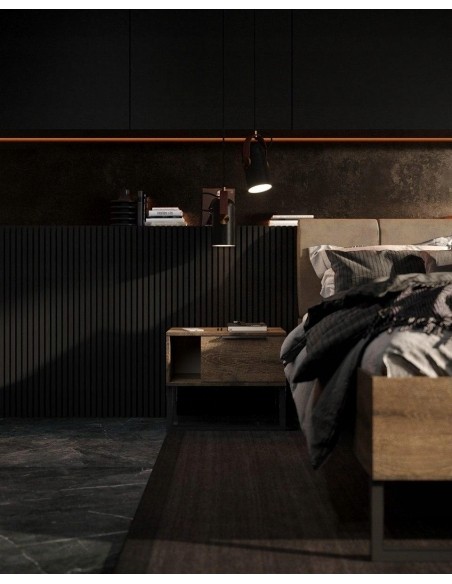 Łóżko Metalowe Quadro Modern Loft 180 cm Miękki Zagłówek - 8