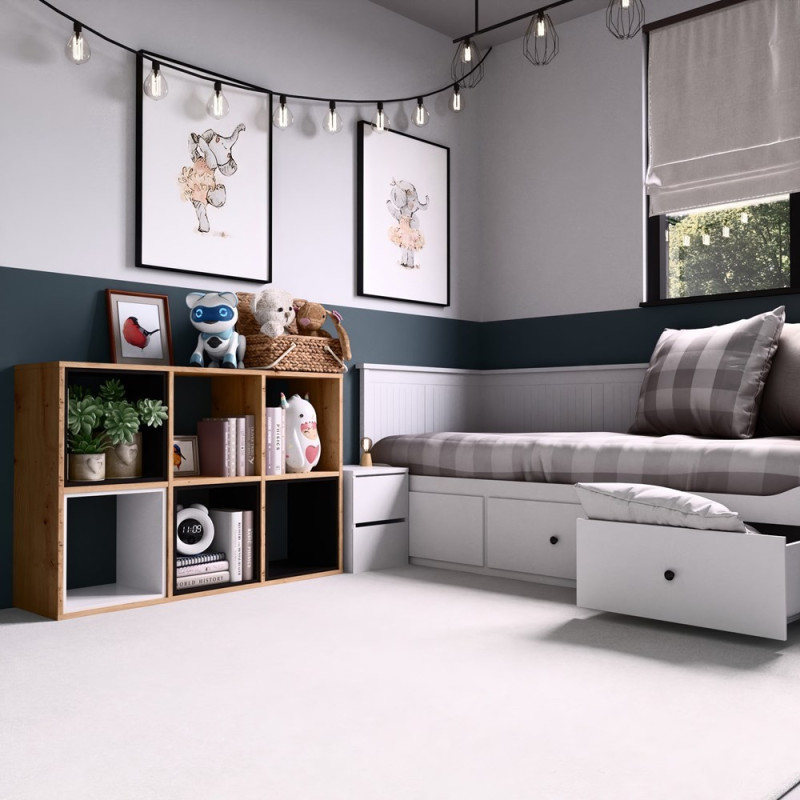 Regał MLX-2X3 Książkowy I Zabawki Kaszmirowy Elegancki - Kolor: Dąb Artisan