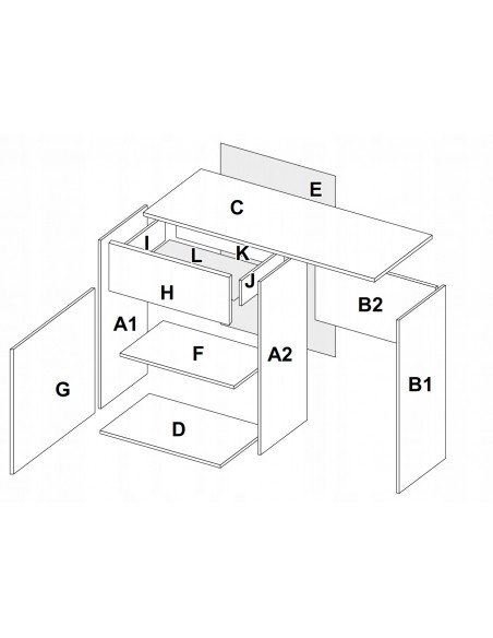 Biurko Komputerowe Luna Toaletka Stół Dąb Craft Połysk - 3