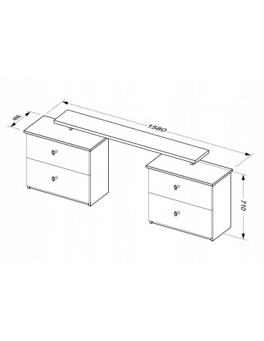 Klasyczna Toaletka Luiza Biurko Biel Połysk Z Nadrukiem - 7 Klasyczna Toaletka Luiza Biurko Biel Połysk Z Nadrukiem - 7