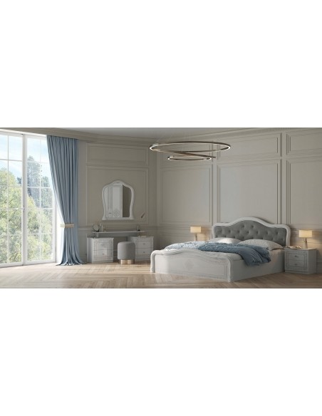 Klasyczne Duże Lustro Luiza Do Sypialni Biały Połysk - 2