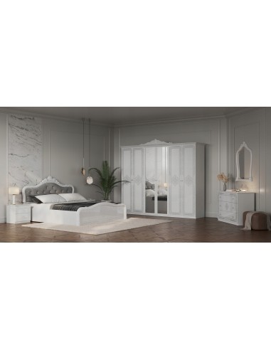 Klasyczne Duże Lustro Luiza Do Sypialni Biały Połysk - 6