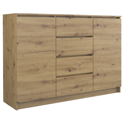 Nowoczesna Komoda MALWA 2D4S/120 2 Drzwi 4 Szuflady - Kolor: Dąb Artisan 2