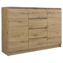 Nowoczesna Komoda MALWA 2D4S/120 2 Drzwi 4 Szuflady - Kolor: Dąb Artisan