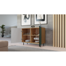 Nowoczesna Komoda KAMA-2D SLIM z Ryflowanymi Frontami i 2 Drzwiami - Kolor: Artisan - Zieleń
