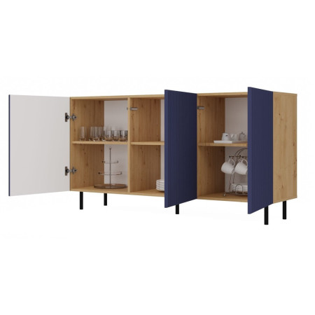 Komoda KAMA-3D SLIM – Nowoczesna Komoda z Ryflowanymi Frontami - Kolor: Granat