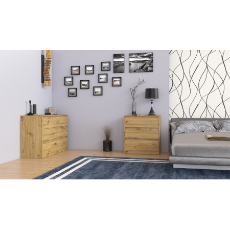 Komoda 6 Szuflad KARO K120 – Nowoczesny Design i Funkcjonalność - Kolor: Dąb Artisan