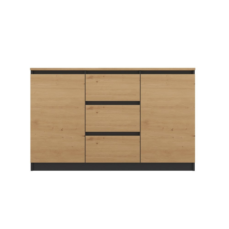 Nowoczesna komoda z szufladami MAL-2D3S/BA – Antracyt/Dąb Artisan