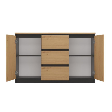 Nowoczesna komoda z szufladami MAL-2D3S/BA – Antracyt/Dąb Artisan