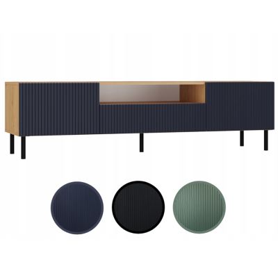 Nowoczesna Szafka RTV KAMA 160 cm SLIM - Kolor: Artisan - Granat 2