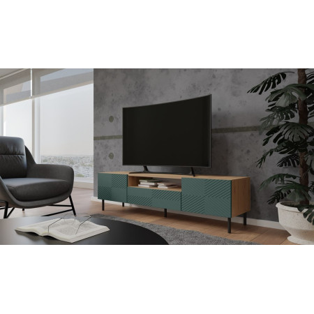 Nowoczesny Stolik Szafka RTV KAMA-160/2K - Kolor: Artisan - Zieleń