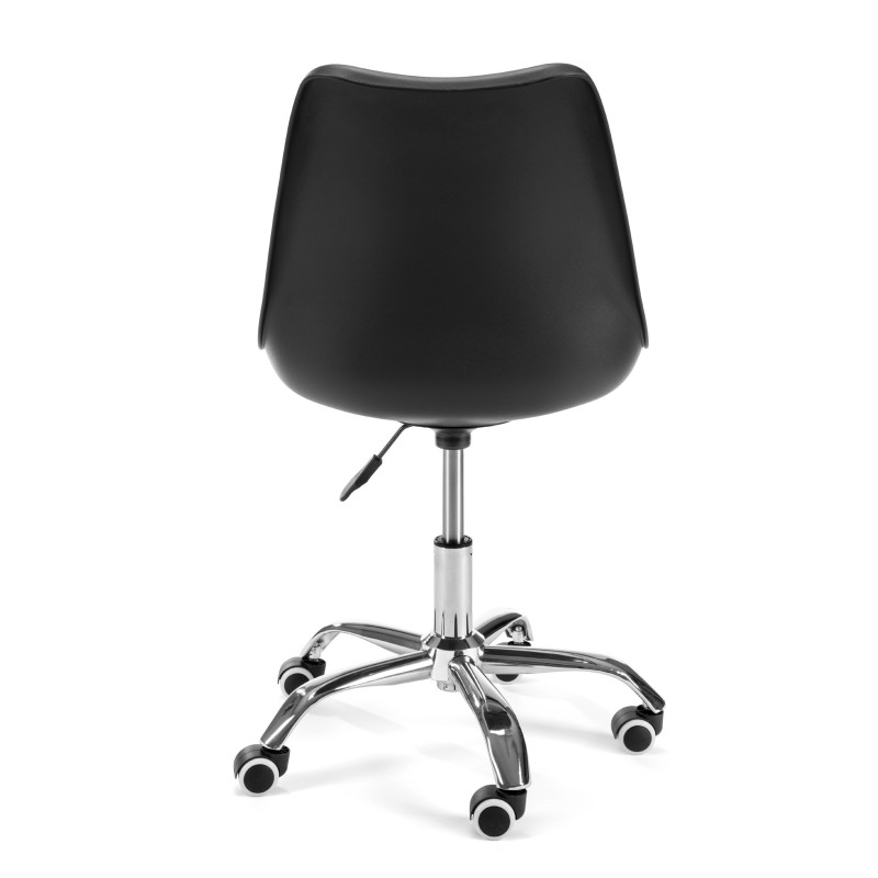 Fotel obrotowy ergonomiczny TAMBO-005  z polipropylenu, regulacja wysokości 45–55 cm, do biurka dla dzieci i dorosłych - Kolor: Czarny