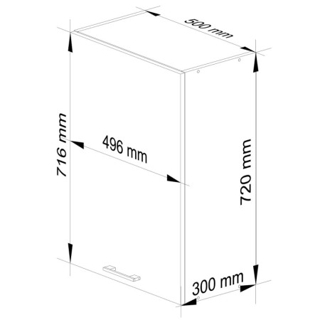 Szafka wisząca kuchenna ARO W 50 cm H720 - Rodzaj frontów: Połysk - Kolor: Biały
