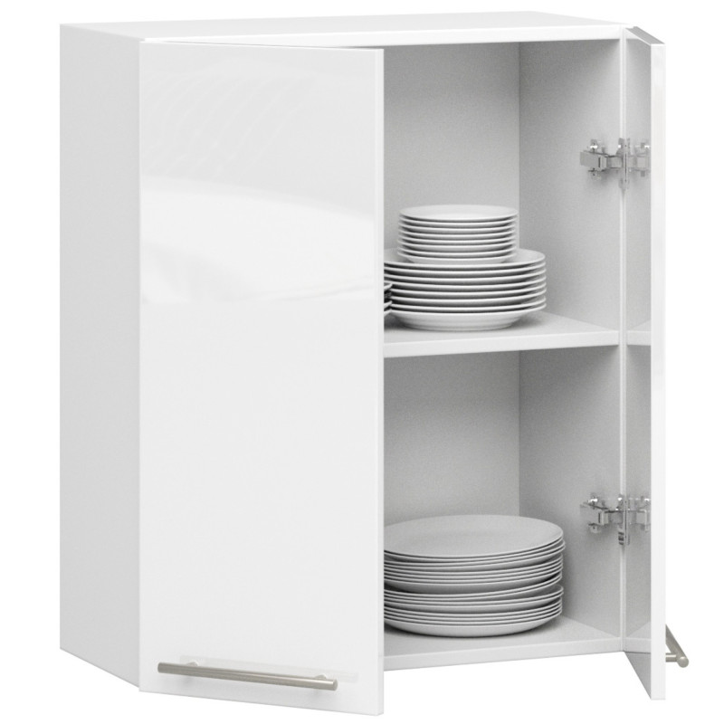 Szafka wisząca kuchenna ARO W 60 cm H720 - Rodzaj frontów: Połysk - Kolor: Biały