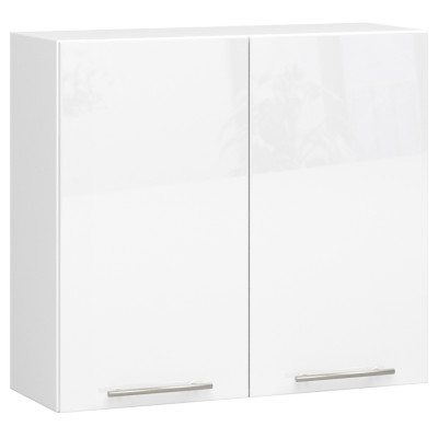 Duża wisząca szafka kuchenna ARO W 80 cm H720 - Rodzaj frontów: Połysk - Kolor: Biały