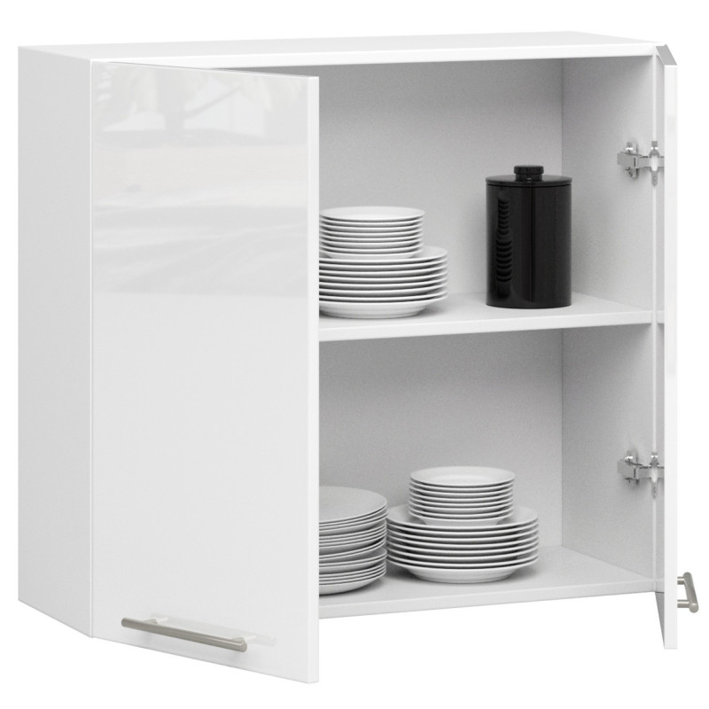 Duża wisząca szafka kuchenna ARO W 80 cm H720 - Rodzaj frontów: Połysk - Kolor: Biały
