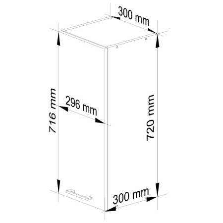 Mała szafka wisząca kuchenna ARO W 30 cm H720 - Rodzaj frontów: Połysk - Kolor: Biały