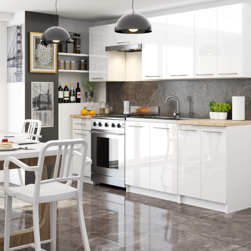 Mała szafka wisząca kuchenna ARO W 30 cm H720 - Rodzaj frontów: Połysk - Kolor: Biały