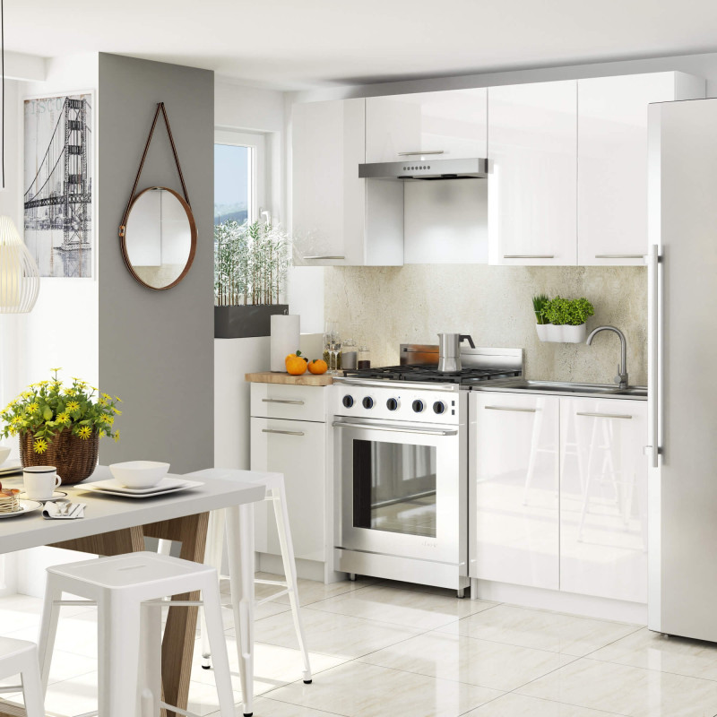 Mała szafka wisząca kuchenna ARO W 30 cm H720 - Rodzaj frontów: Połysk - Kolor: Biały