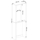 Szafka łazienkowa nad pralkę 180 cm, 4 półki LOA - Rodzaj frontów: Mat - Kolor: Biały