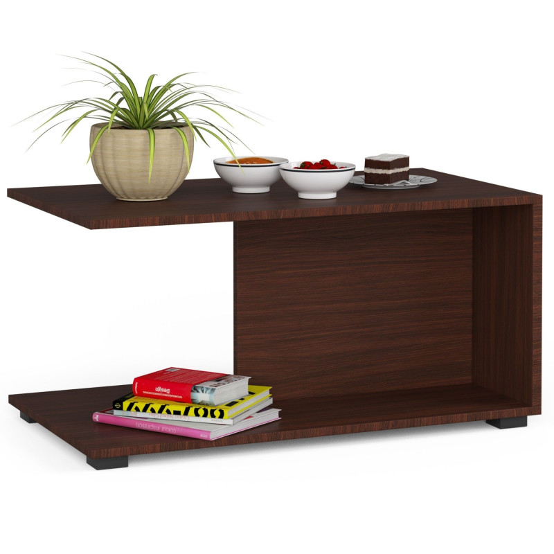 Ława kawowa MOA - stolik do salonu z półką, nowoczesny design - Rodzaj frontów: Mat - Kolor: Dąb Wenge