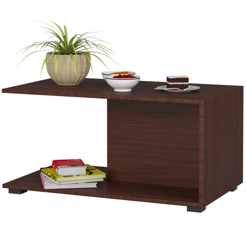 Ława kawowa MOA - stolik do salonu z półką, nowoczesny design - Rodzaj frontów: Mat - Kolor: Dąb Wenge