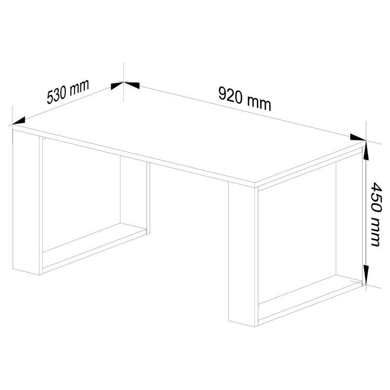 Ława, stolik kawowy do salonu NECZI 92x53 cm - Kolor: Biały - Czarny
