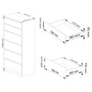 Komoda K60 6 szuflad BONAO, kompaktowa, fronty MDF, metalowe prowadnice, obrzeże ABS - Rodzaj frontów: Mat - Kolor: Biały - Sonoma