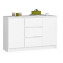 Komoda K016 BONAO PK 120 cm – komoda z szufladami i szafkami do salonu, sypialni, przedpokoju - Rodzaj frontów: Mat - Kolor: Biały
