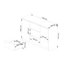 Komoda K016 BONAO PK 120 cm – komoda z szufladami i szafkami do salonu, sypialni, przedpokoju - Rodzaj frontów: Mat - Kolor: Biały