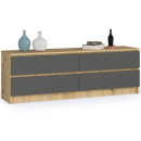 Komoda K160 4SZ BONAO – pojemna komoda z czterema szufladami, do salonu i sypialni - Rodzaj frontów: Mat - Kolor: Artisan - Grafit