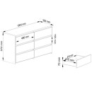 Komoda 6 szuflad BONAO CL100 6SZ PK - do domu i biura - Rodzaj frontów: Mat - Kolor: Biały