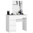 Toaletka z lustrem BONAO T-6 bez uchwytów T-6/SL 500x600 cm - Kolor: Biały - Układ: Lewy