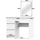 Toaletka z lustrem BONAO T-6 bez uchwytów T-6/SL 500x600 cm - Kolor: Biały - Układ: Lewy