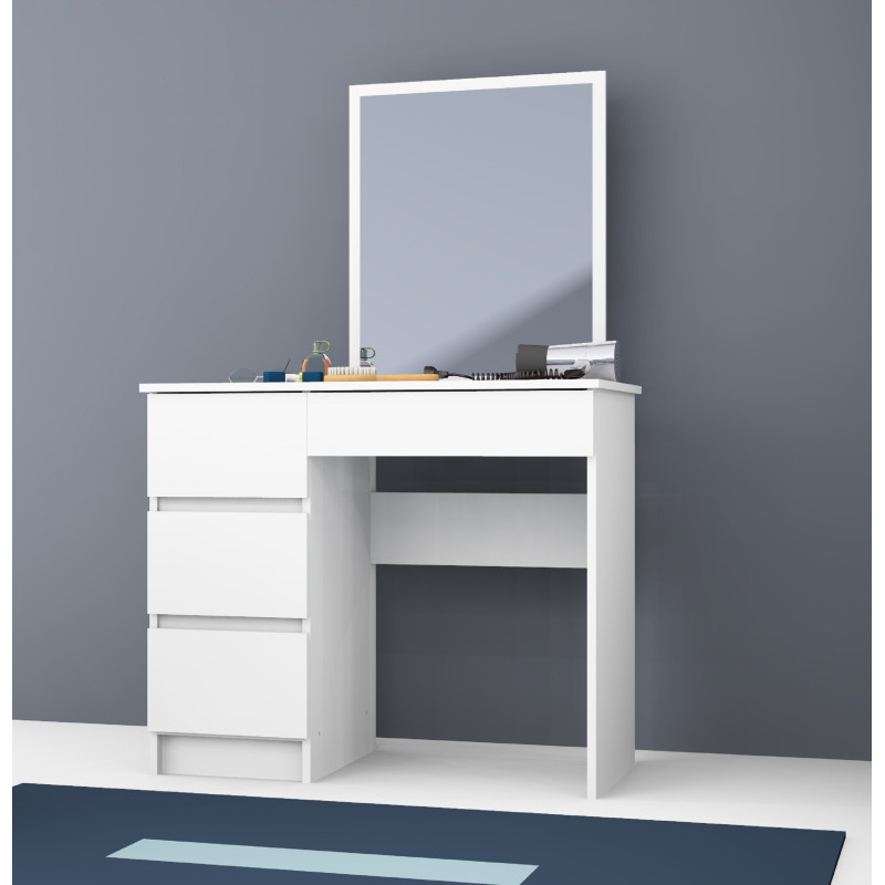 Toaletka z lustrem BONAO T-6 bez uchwytów T-6/SL 500x600 cm - Kolor: Biały - Układ: Lewy