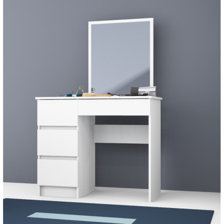 Toaletka z lustrem BONAO T-6 bez uchwytów T-6/SL 500x600 cm - Kolor: Biały - Układ: Lewy