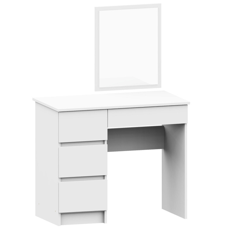 Toaletka z lustrem BONAO T-6 bez uchwytów T-6/SL 500x600 cm - Kolor: Biały - Układ: Lewy