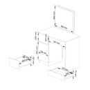 Kompaktowa toaletka z lustrem do makijażu BONAO P-2/SL 500x600 cm - Rodzaj frontów: Mat - Kolor: Biały - Układ: Lewy