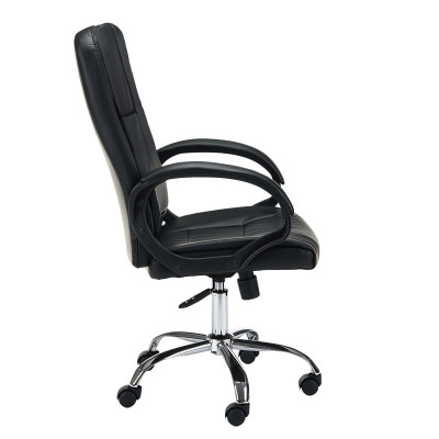 Fotel obrotowy ORAN-30 z ekoskóry, metalowa podstawa, ergonomiczny fotel biurowy - Kolor: Czarny 2