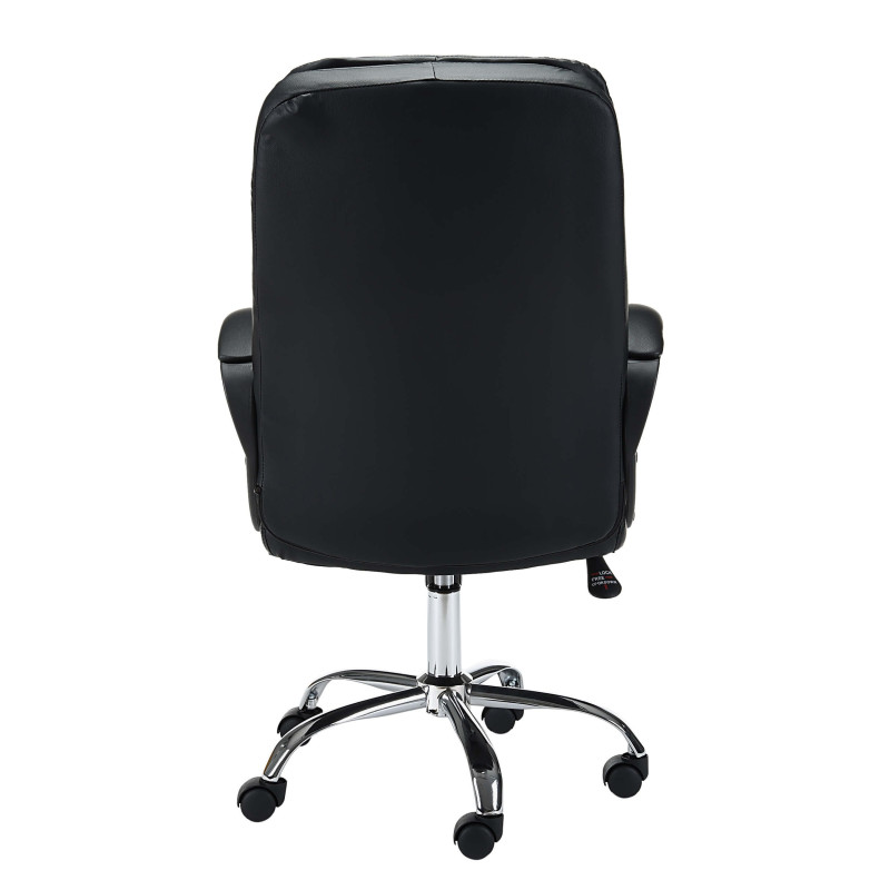Fotel obrotowy ORAN-30 z ekoskóry, metalowa podstawa, ergonomiczny fotel biurowy - Kolor: Czarny