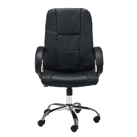 Fotel obrotowy ORAN-30 z ekoskóry, metalowa podstawa, ergonomiczny fotel biurowy - Kolor: Czarny