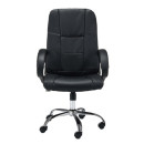 Fotel obrotowy ORAN-30 z ekoskóry, metalowa podstawa, ergonomiczny fotel biurowy - Kolor: Czarny