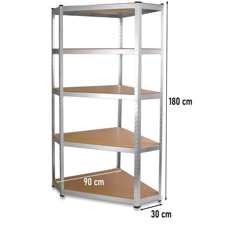 Regał Magazynowy MAG-GC9030 Metalowy 5 Półek 180x90x30cm, Stal Ocynkowana