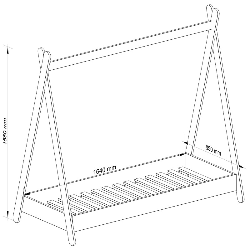 Łóżko dziecięce UMAN 160x80 z materacem – wytrzymałe łóżko dla dzieci, max udźwig 150 kg - Rodzaj frontów: Mat - Kolor: Biały - Rozmiar stelaża/materaca: 160 x 80 cm