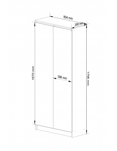 REGAŁ ZAMKNIETY R80 2D 8P CLP 
